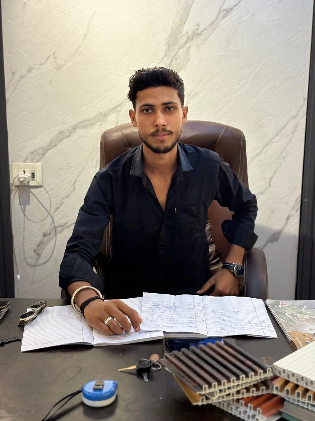 Aman Kumar Prajapati at his work office planning electrical and interior projects in Lucknow in Lucknow by Prajapati Electrical